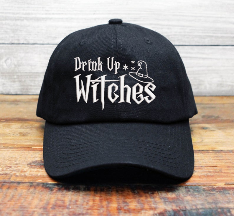 Drink Up Witches Embroidered Baseball Cap Adjustable Buckle Everyday Is Halloween Fall Season