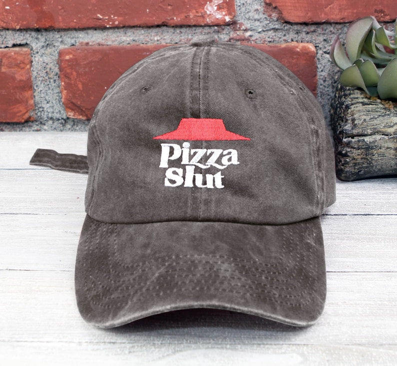 PIZZA SLUT Embroidered Low Profile Baseball Cap | Dad Hat | Foodie