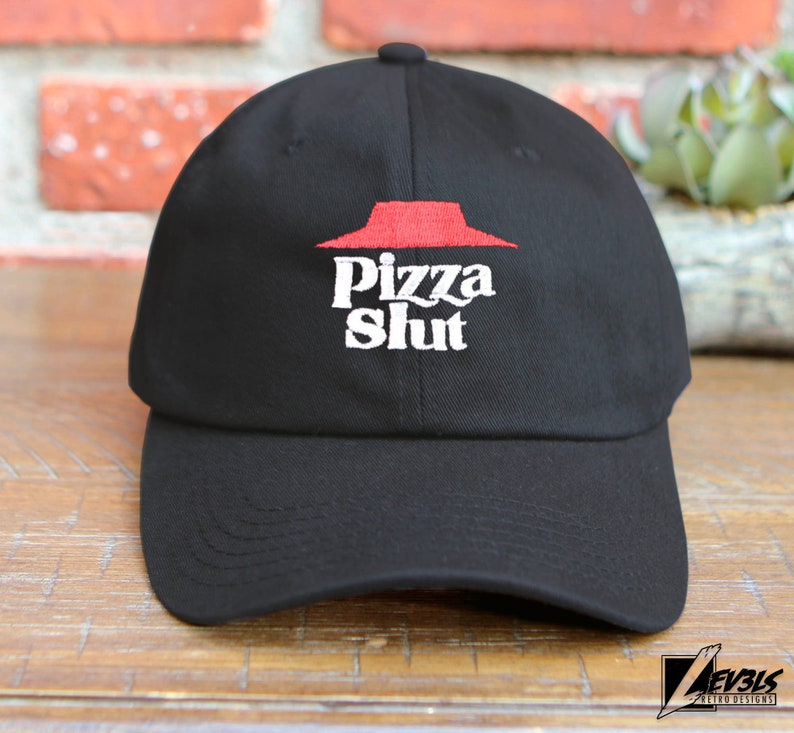 PIZZA SLUT Embroidered Low Profile Baseball Cap | Dad Hat | Foodie