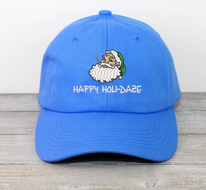 420 Santa Claus Happy Holidaze | Embroidered Low Profile Baseball Cap | Christmas Cap | Christmas Hat | Santa Baby