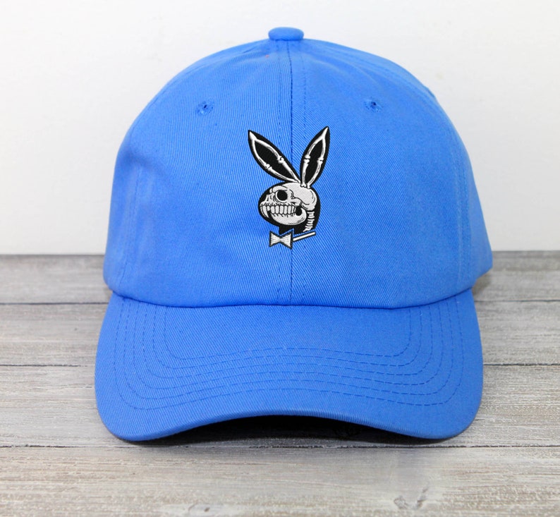 DEADBOY BUNNY Dad Hat Embroidered Baseball Cap Adjustable Buckle Player Life Skull and Bones