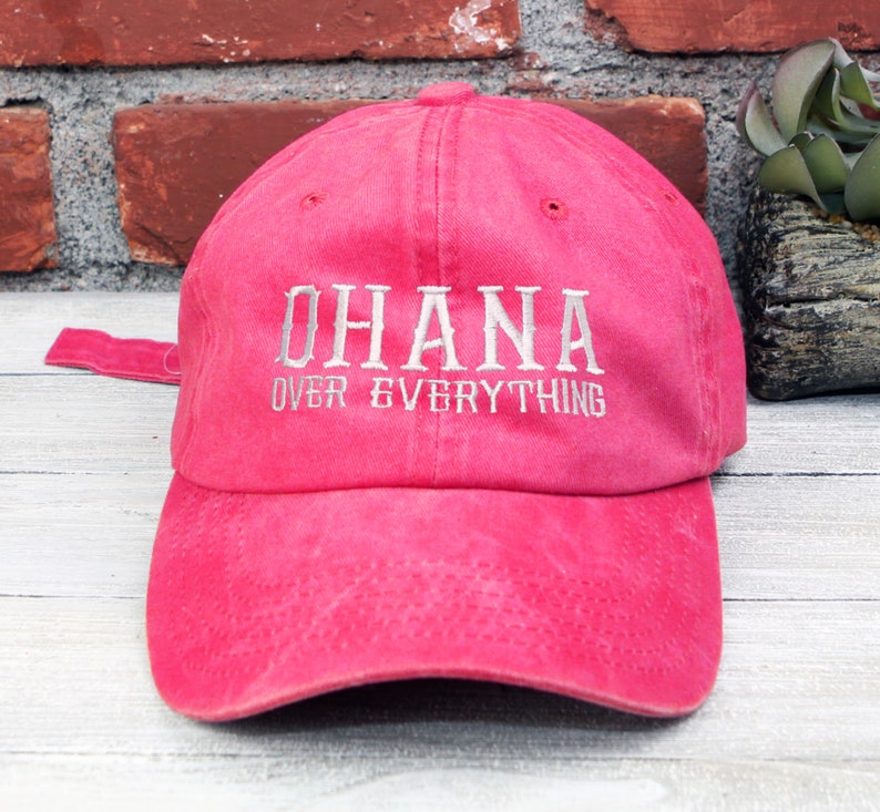 Ohana Over Everything Embroidered Dad Hat - Hawaii 808