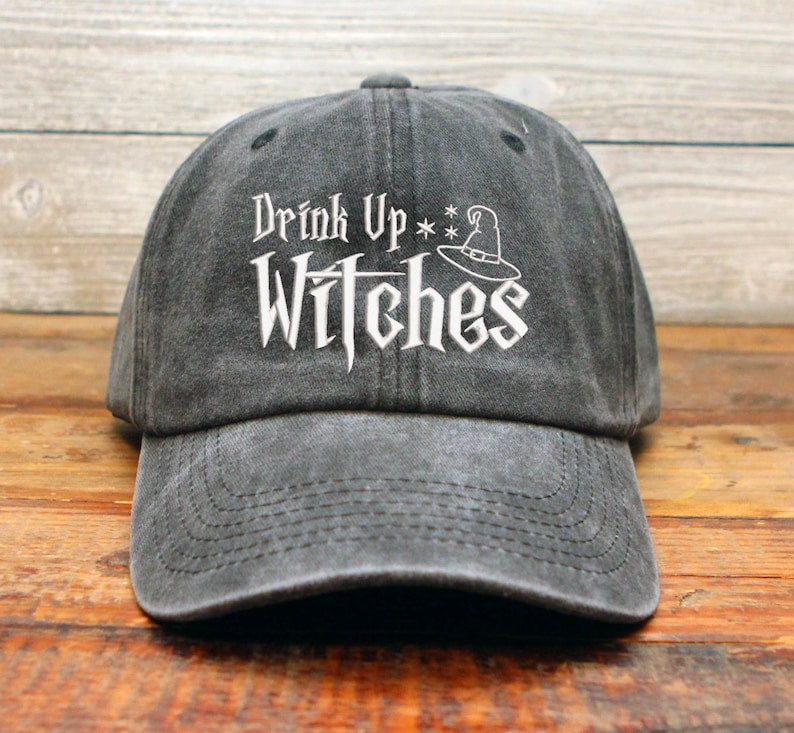 Drink Up Witches Embroidered Baseball Cap Adjustable Buckle Everyday Is Halloween Fall Season