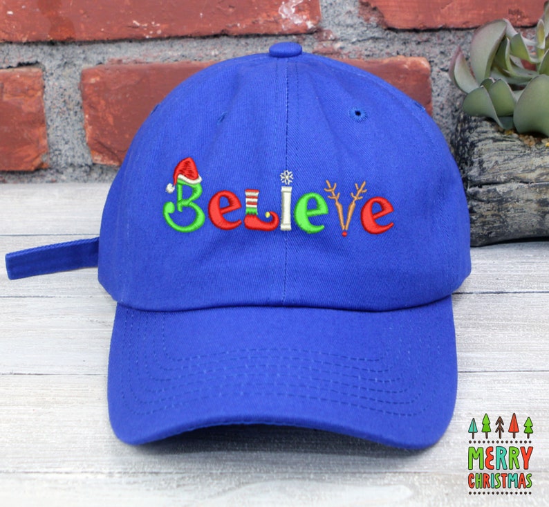 Embroidered 'Believe' Christmas Baseball Cap - Low Profile Cotton