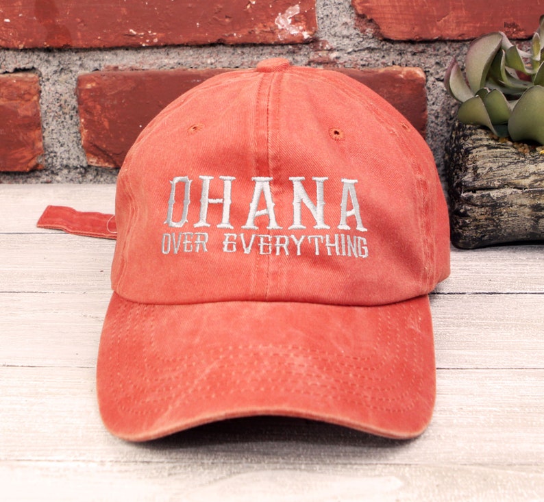 Ohana Over Everything Embroidered Dad Hat - Hawaii 808