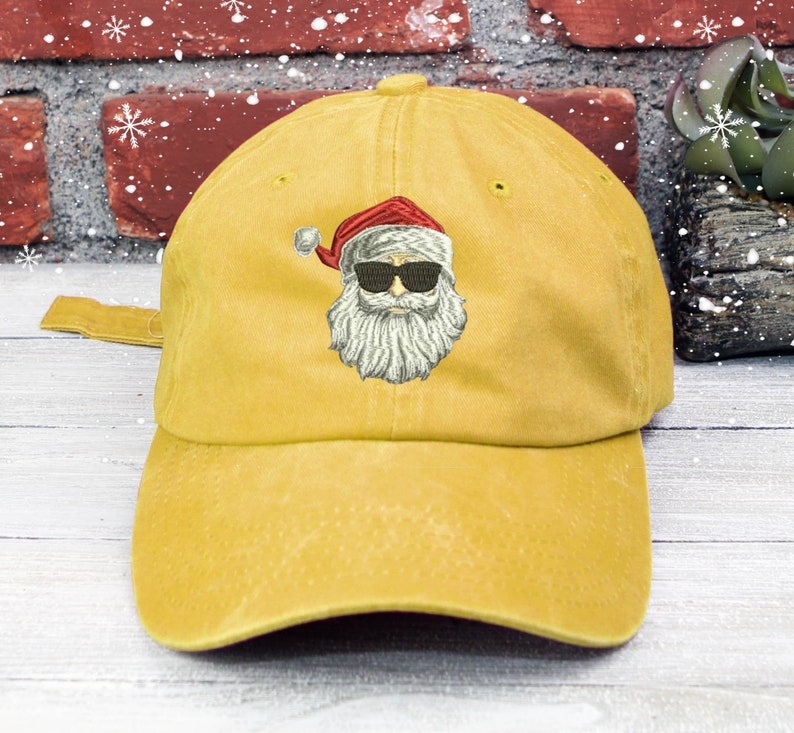 Cool Santa Claus Embroidered Low Profile Baseball Cap Christmas Cap Christmas Hat Santa Baby