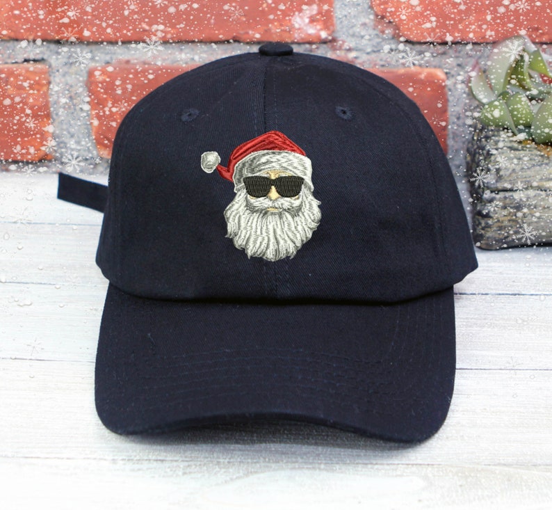 Cool Santa Claus Embroidered Low Profile Baseball Cap Christmas Cap Christmas Hat Santa Baby