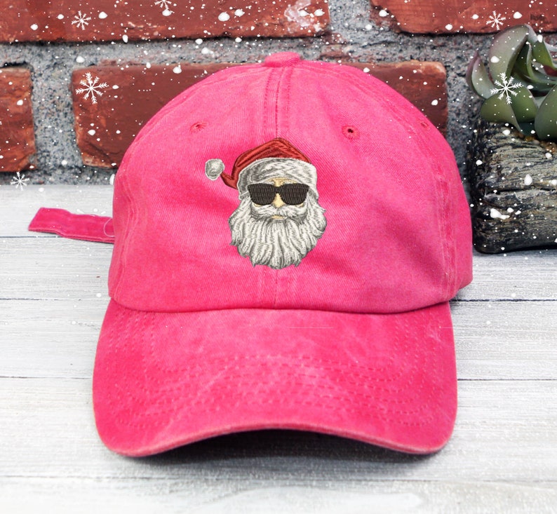 Cool Santa Claus Embroidered Low Profile Baseball Cap Christmas Cap Christmas Hat Santa Baby
