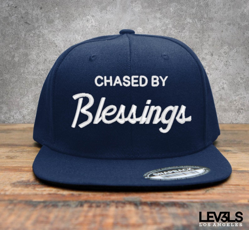 Chased By Blessings Embroidered Snapback Baseball Cap
