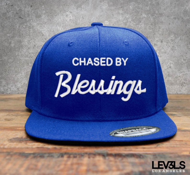 Chased By Blessings Embroidered Snapback Baseball Cap