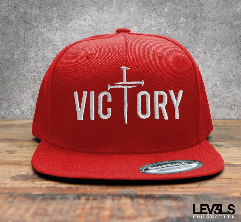 Victory Cross 3 Nails Embroidered Snapback Baseball Cap | Christian Cross | Jesus Saves