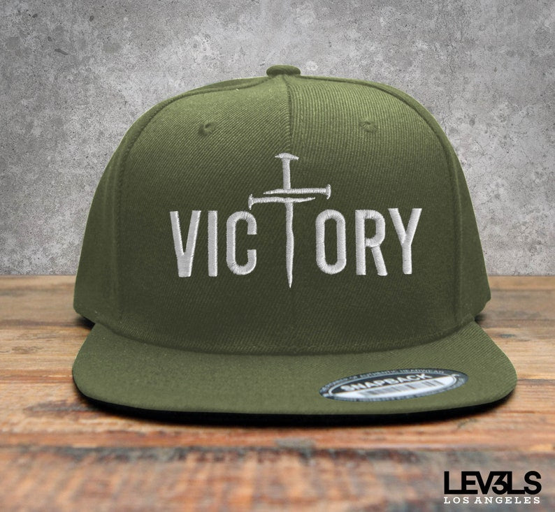 Victory Cross 3 Nails Embroidered Snapback Baseball Cap | Christian Cross | Jesus Saves