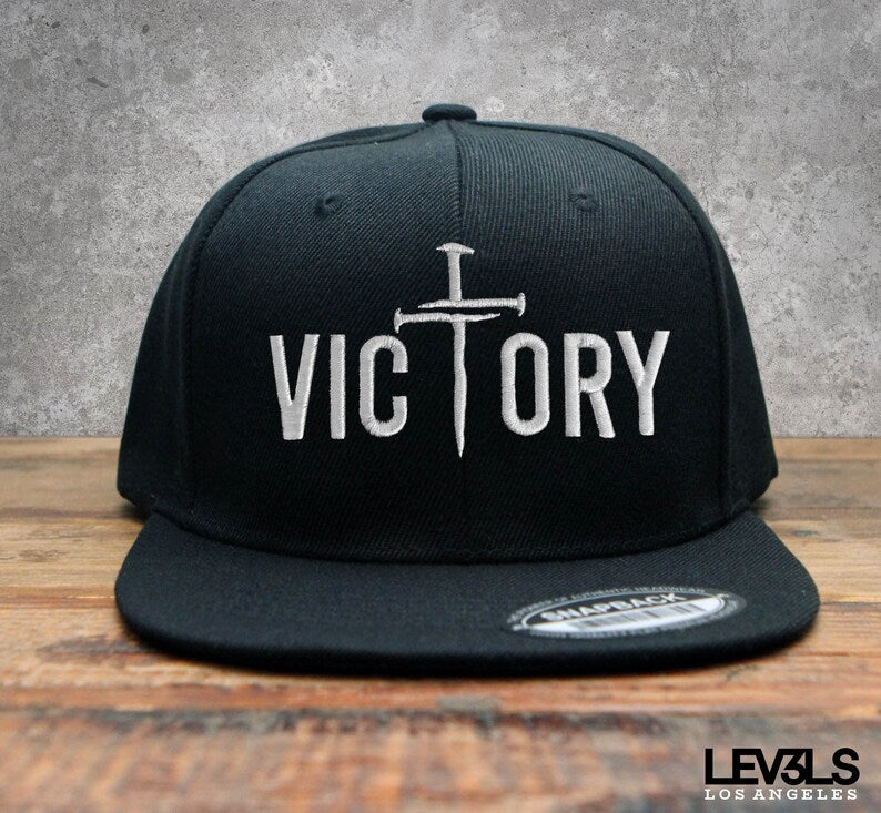 Victory Cross 3 Nails Embroidered Snapback Baseball Cap | Christian Cross | Jesus Saves