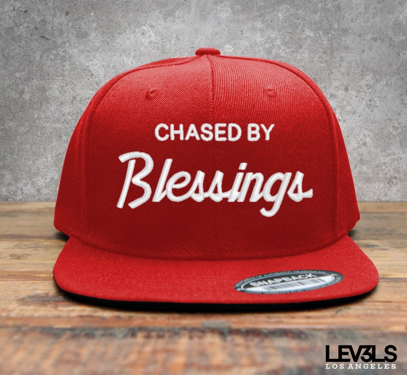 Chased By Blessings Embroidered Snapback Baseball Cap