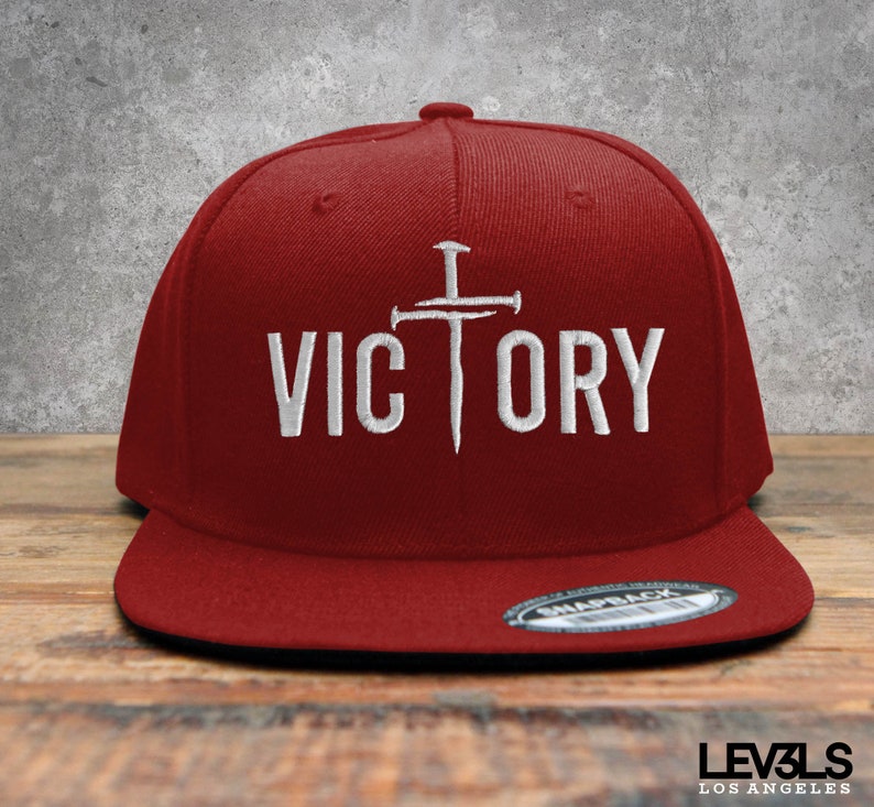 Victory Cross 3 Nails Embroidered Snapback Baseball Cap | Christian Cross | Jesus Saves
