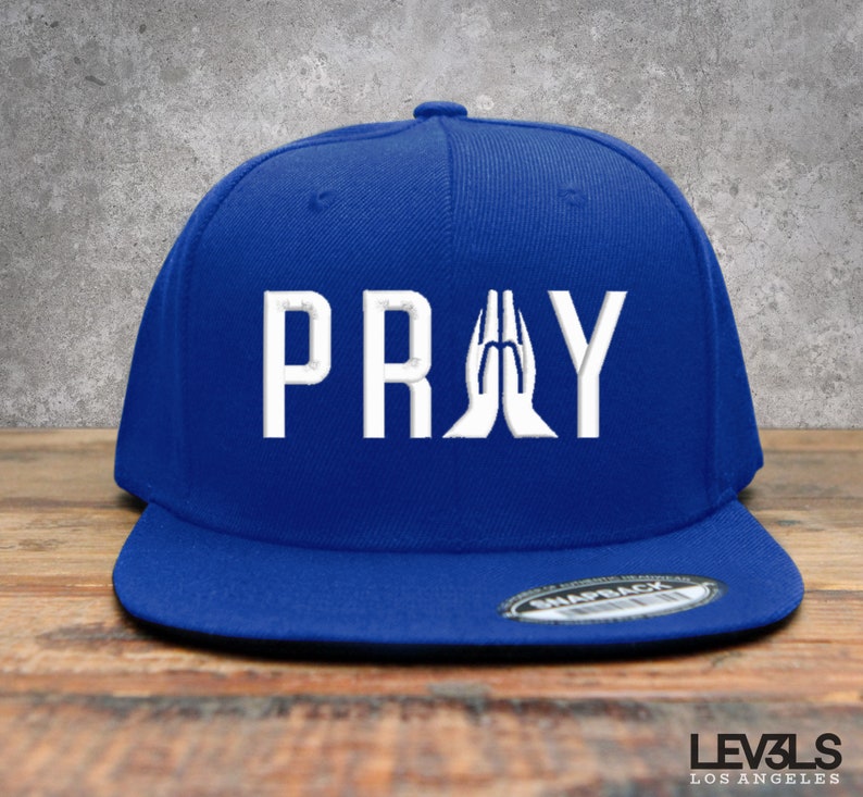 PRAY Embroidered Snapback Baseball Cap | PRAYER WORKS | Christian Cross | Jesus Saves