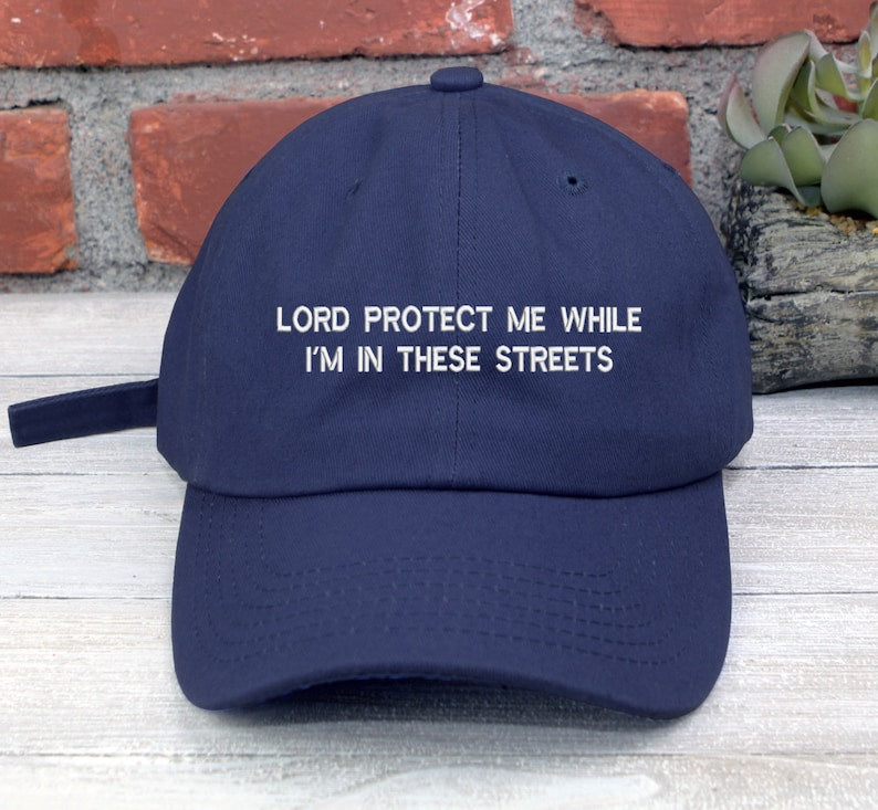 Embroidered Low Profile Baseball Cap: "Lord Protect Me" Dad Hat