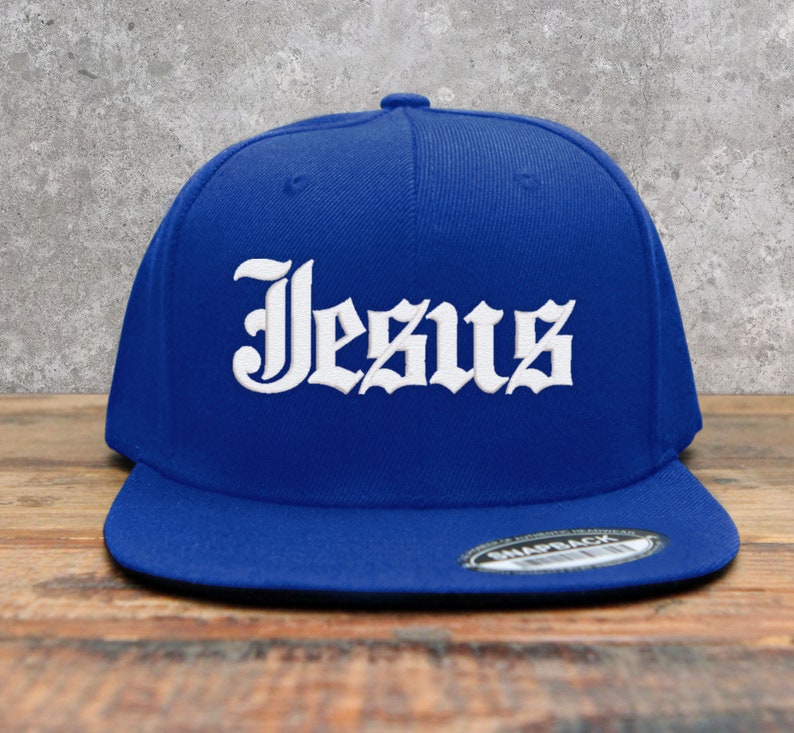 Jesus Old English Embroidered Snapback Cap