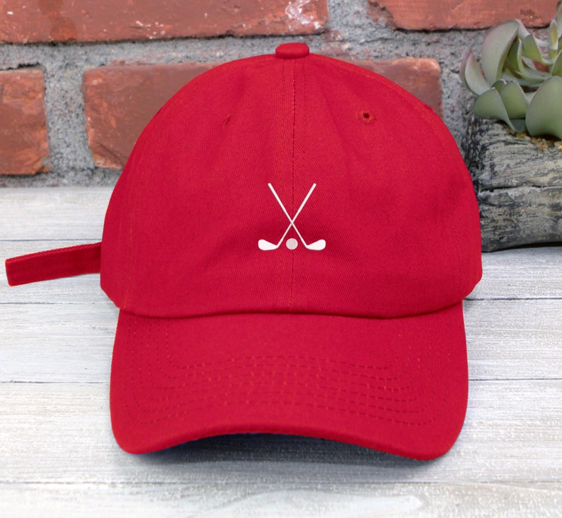 Crossed Golf Clubs Embroidered Cap: Low Profile Cotton Hat