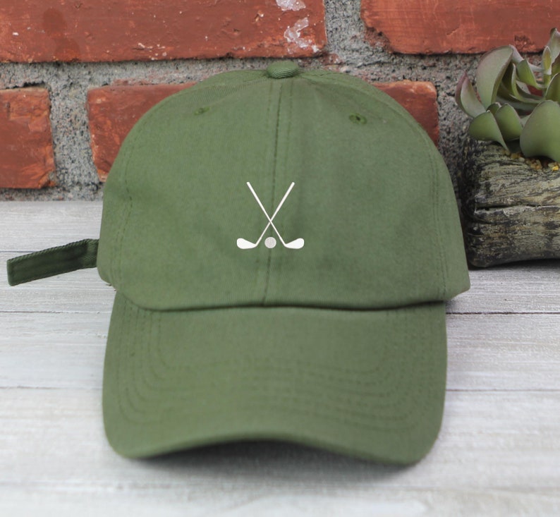 Crossed Golf Clubs Embroidered Cap: Low Profile Cotton Hat