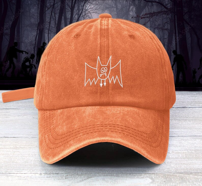 Embroidered Bat Baseball Cap: Unisex Halloween Vampire Hat