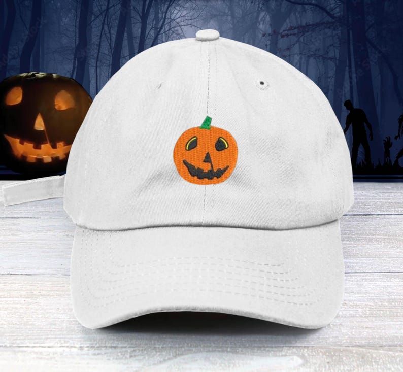 Halloween Pumpkin Embroidered Baseball Cap Adjustable Buckle horror Film Dad Hat Jack-o-lantern