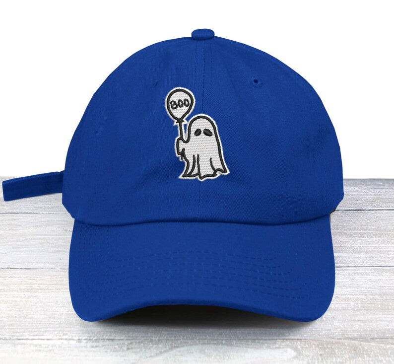 Embroidered Ghost Balloon Dad Hat: Unisex Cotton Baseball Cap