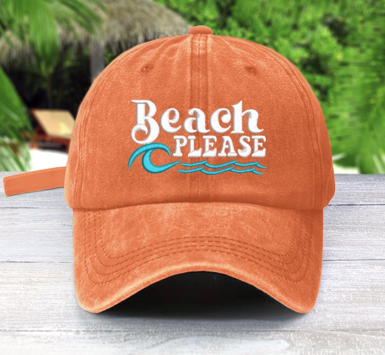 BEACH PLEASE | Embroidered | Unconstructed Baseball Cap | Vacation Mode Salt Water