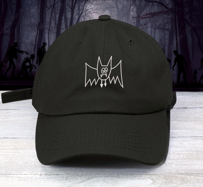 Embroidered Bat Baseball Cap: Unisex Halloween Vampire Hat