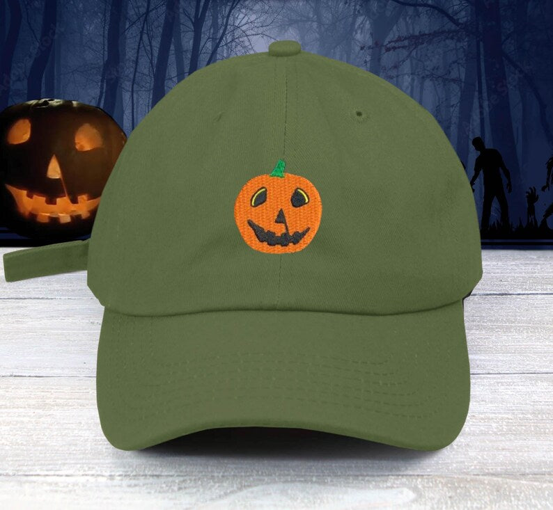 Halloween Pumpkin Embroidered Baseball Cap Adjustable Buckle horror Film Dad Hat Jack-o-lantern