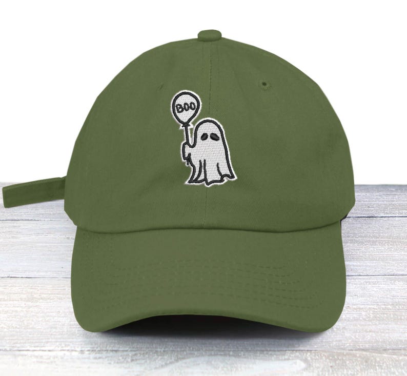 Embroidered Ghost Balloon Dad Hat: Unisex Cotton Baseball Cap