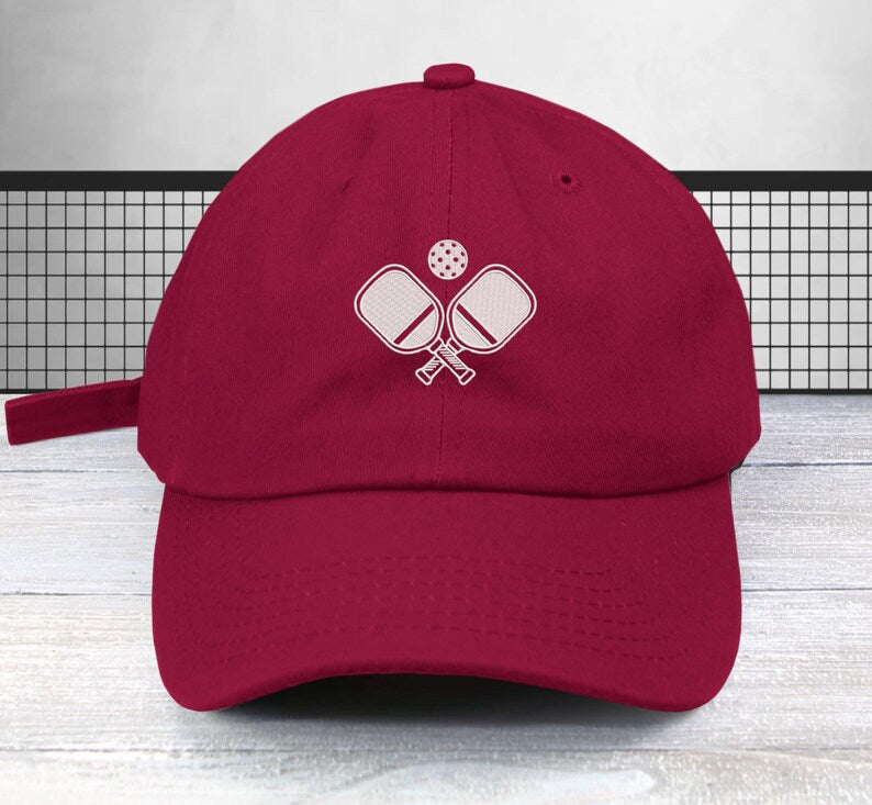 Pickleball Embroidered Baseball Cap Low Profile Cap Unisex Dad Hat