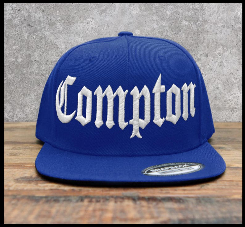 Compton Old English Embroidered Snapback Cap Classic Hip Hop Style