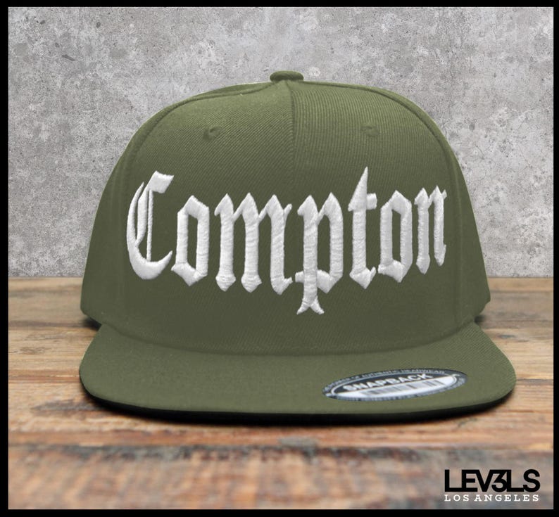 Compton Old English Embroidered Snapback Cap Classic Hip Hop Style