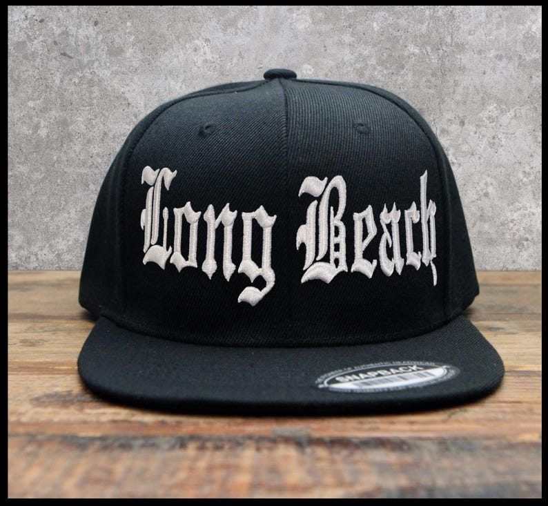 Long Beach Snapback Cap: Old English Embroidered, Cali LBC