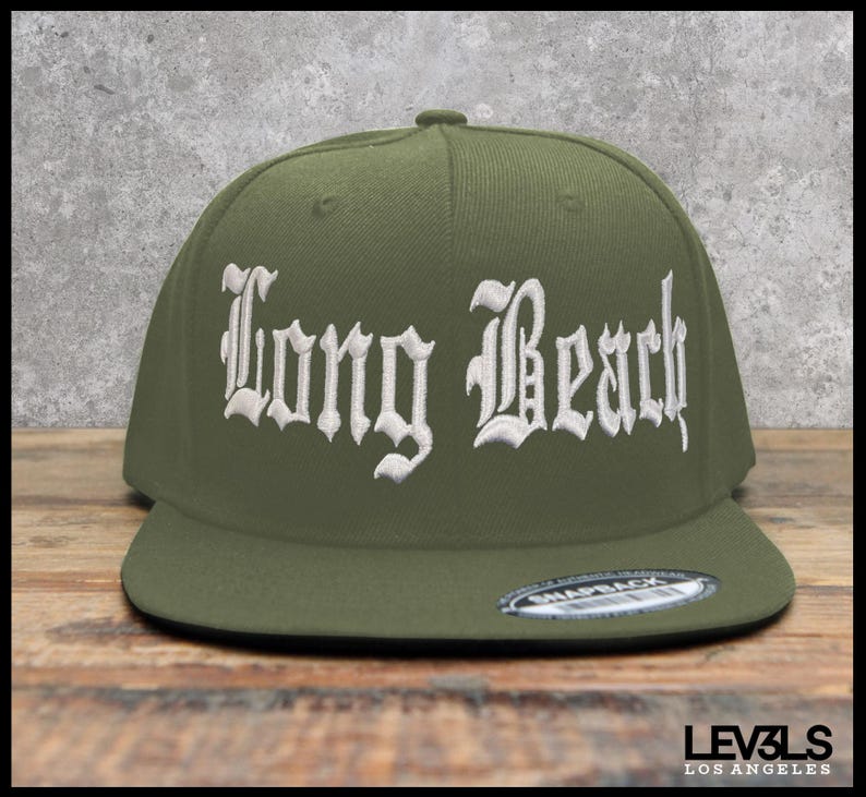 Long Beach Snapback Cap: Old English Embroidered, Cali LBC