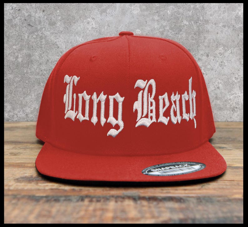 Long Beach Snapback Cap: Old English Embroidered, Cali LBC