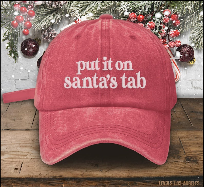 Embroidered Christmas Baseball Cap: Put It On Santa's Tab