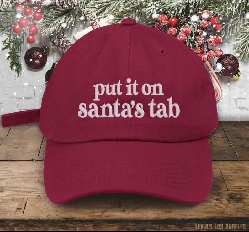 Embroidered Christmas Baseball Cap: Put It On Santa's Tab