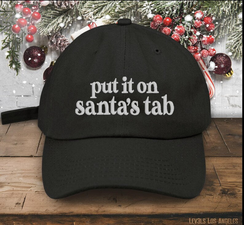 Embroidered Christmas Baseball Cap: Put It On Santa's Tab