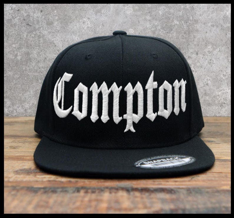 Compton Old English Embroidered Snapback Cap Classic Hip Hop Style