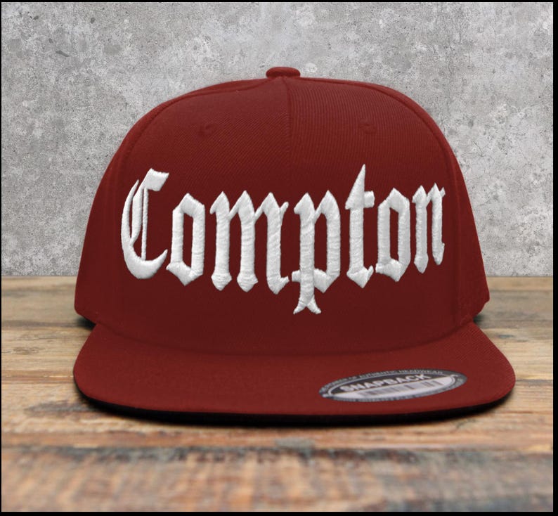 Compton Old English Embroidered Snapback Cap Classic Hip Hop Style