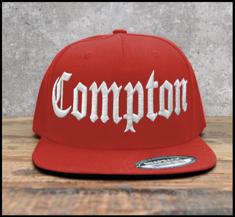 Compton Old English Embroidered Snapback Cap Classic Hip Hop Style