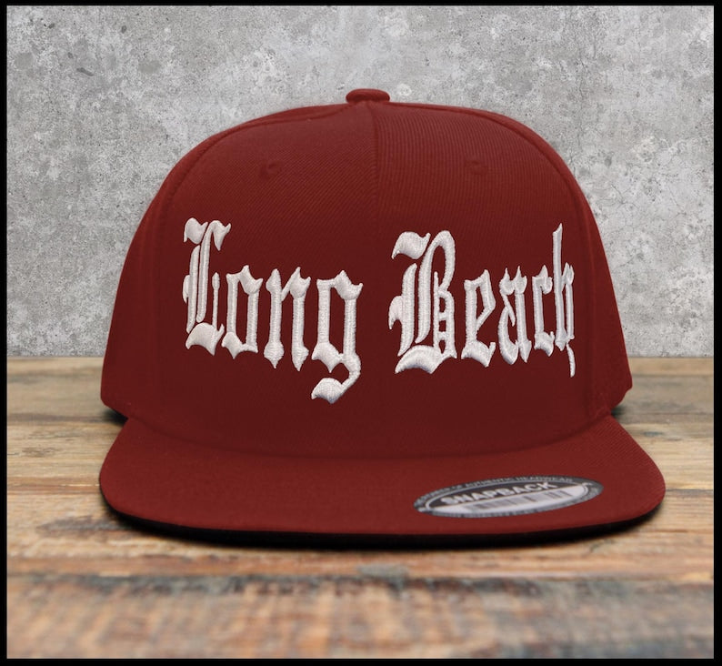 Long Beach Snapback Cap: Old English Embroidered, Cali LBC