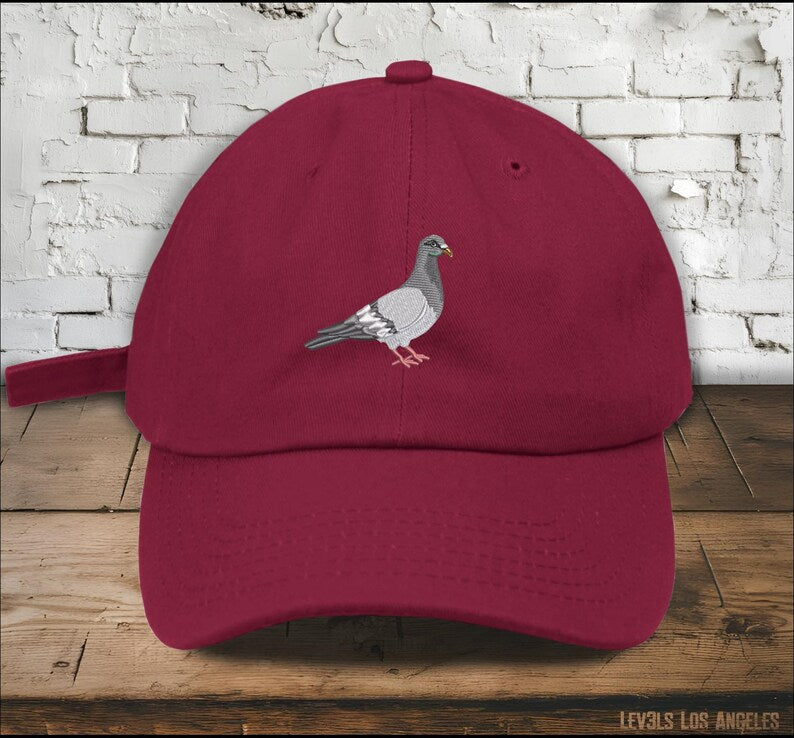 Embroidered Pigeon Low Profile Cotton Baseball Cap