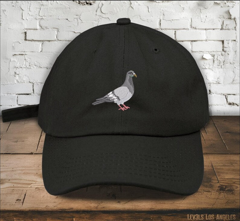 Embroidered Pigeon Low Profile Cotton Baseball Cap
