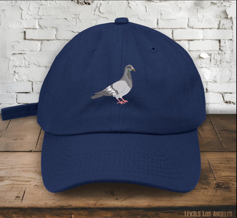 Embroidered Pigeon Low Profile Cotton Baseball Cap