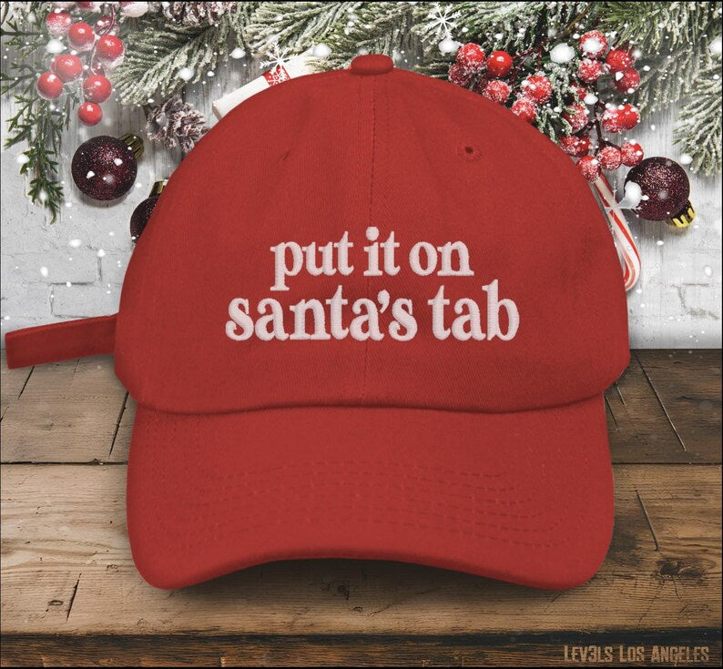 Embroidered Christmas Baseball Cap: Put It On Santa's Tab