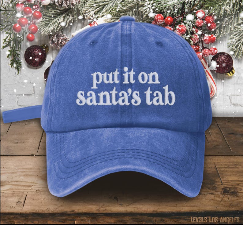 Embroidered Christmas Baseball Cap: Put It On Santa's Tab