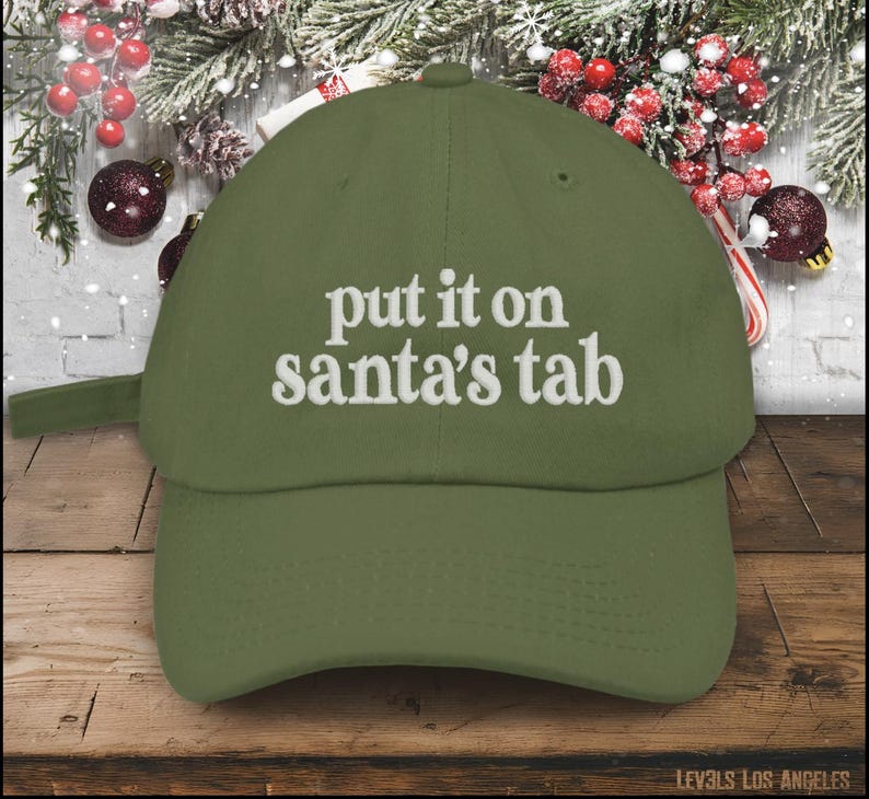 Embroidered Christmas Baseball Cap: Put It On Santa's Tab